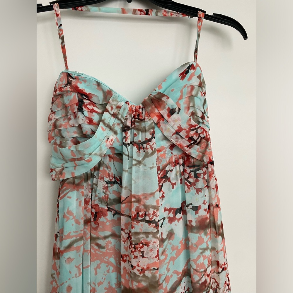 Jessica Simpson Floral Maxi Dress - Aqua and Coral - Picture 2 of 11